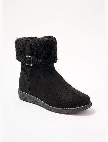 Boots confort, revers fausse fourrure - Afibel