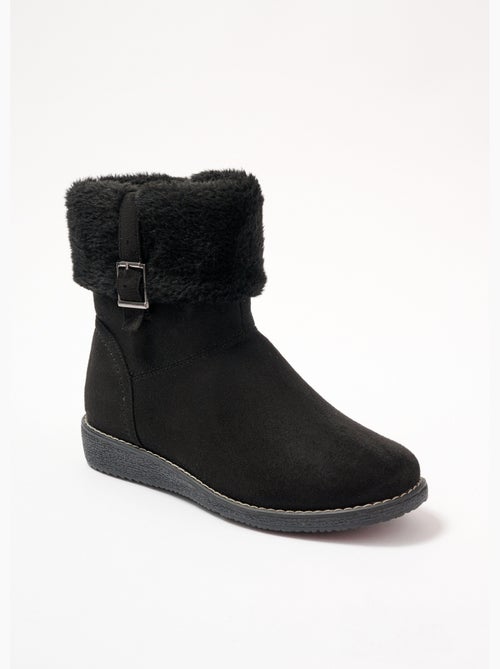 Boots confort, revers fausse fourrure - Afibel - Kiabi