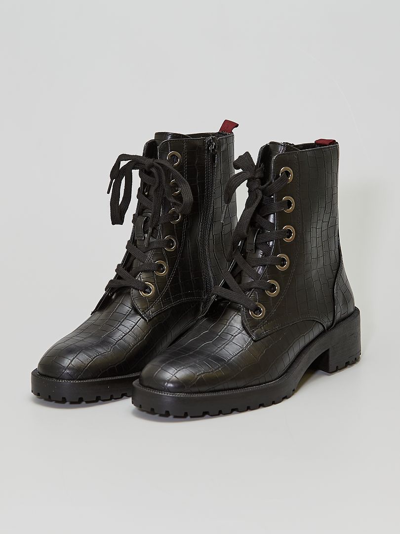 boots croco noir