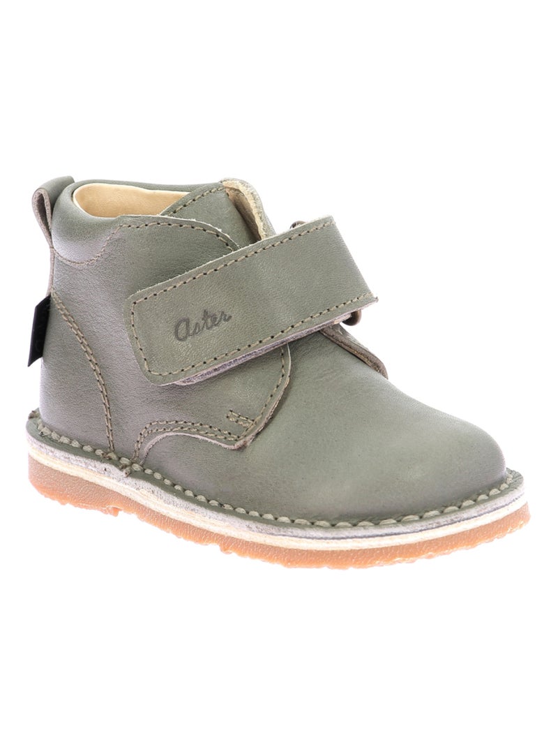 Boots Cuir Abocratch Aster Kaki - Kiabi