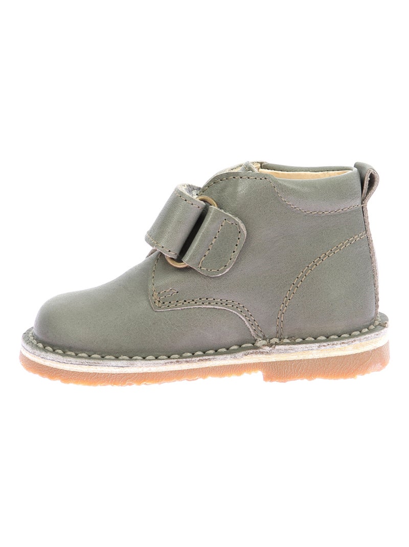 Boots Cuir Abocratch Aster Kaki - Kiabi