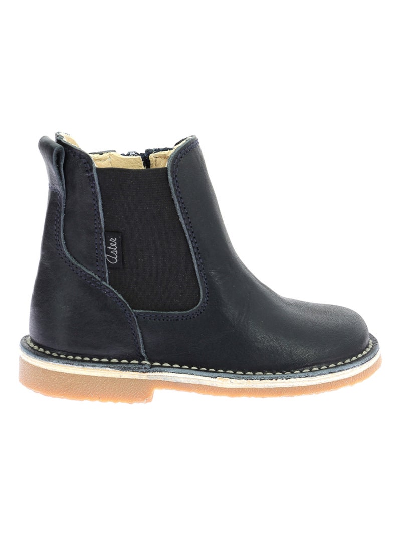 Boots Cuir Abostic Aster Bleu marine - Kiabi