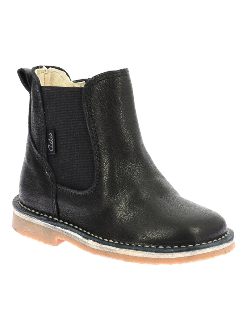Boots Cuir Abostic Aster Noir - Kiabi