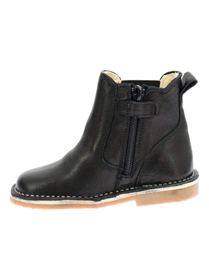 Boots Cuir Abostic Aster Noir - Kiabi