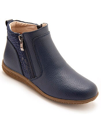 Boots cuir double zip - PEDICONFORT