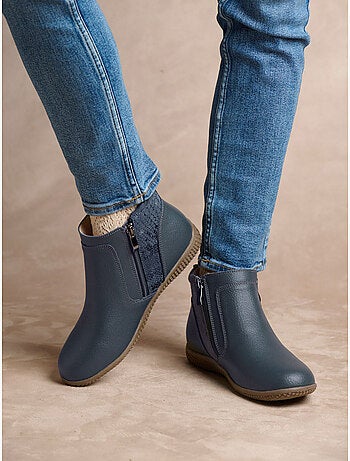 Boots cuir double zip - PEDICONFORT
