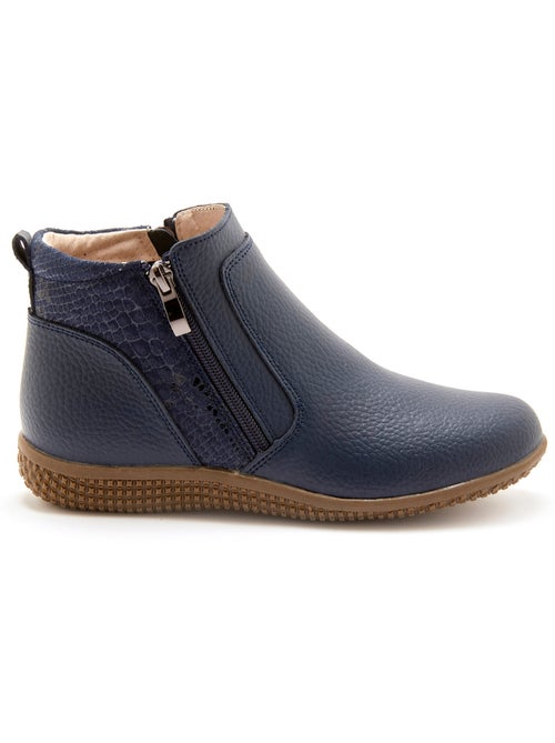 Boots cuir double zip - PEDICONFORT - Kiabi