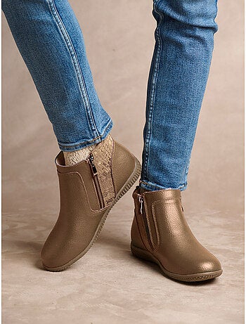 Boots cuir double zip - PEDICONFORT