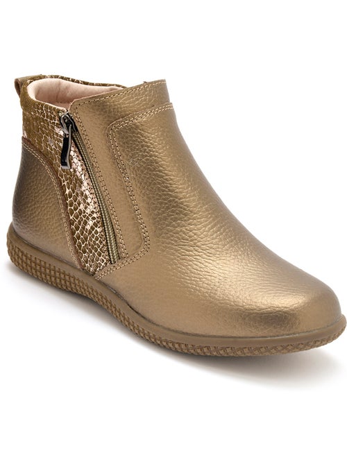 Boots cuir double zip - PEDICONFORT - Kiabi