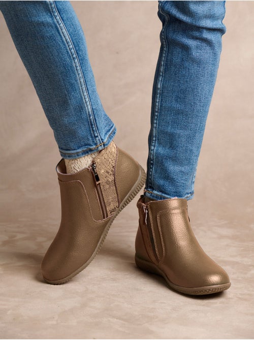 Boots cuir double zip - PEDICONFORT - Kiabi