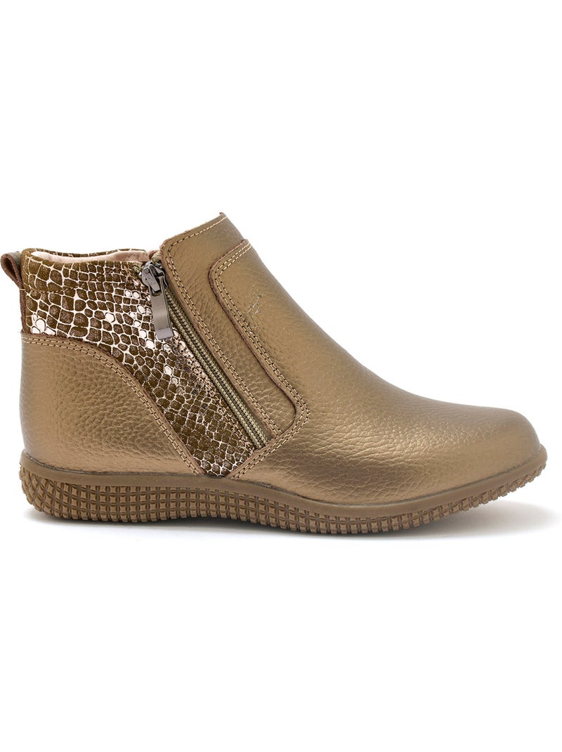 Boots cuir double zip - PEDICONFORT Doré - Kiabi