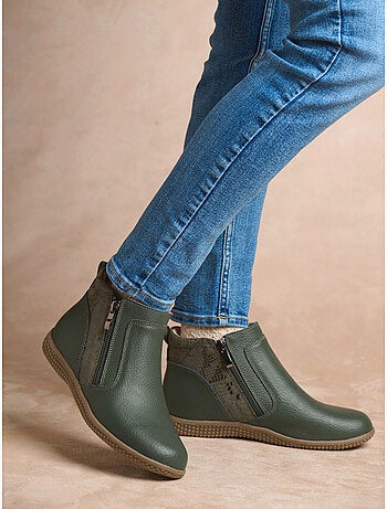 Boots cuir double zip - PEDICONFORT