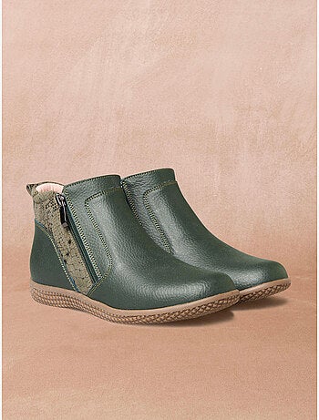 Boots cuir double zip - PEDICONFORT