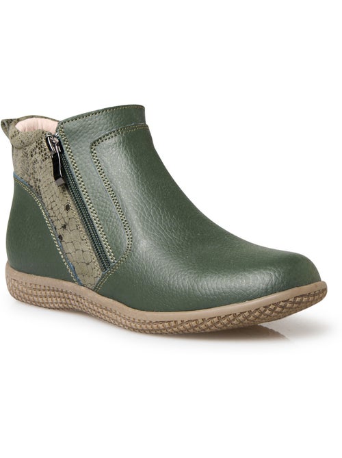 Boots cuir double zip - PEDICONFORT - Kiabi
