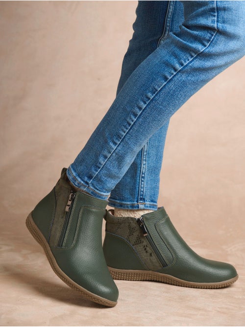 Boots cuir double zip - PEDICONFORT - Kiabi