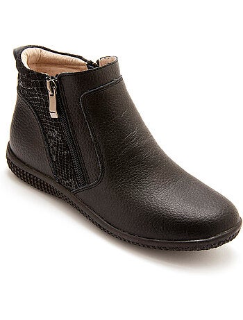 Boots cuir double zip - PEDICONFORT