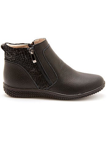 Boots cuir double zip - PEDICONFORT
