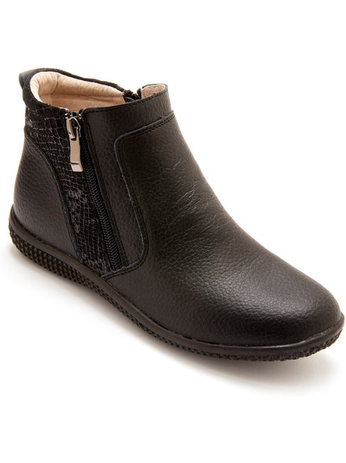 Boots cuir double zip - PEDICONFORT - Kiabi