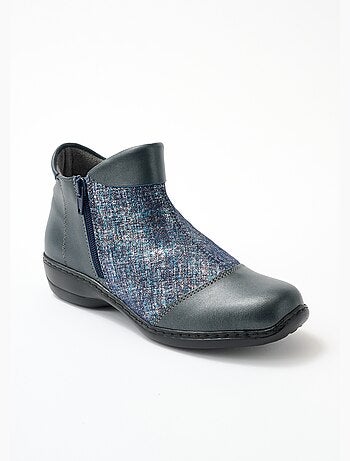 Boots cuir largeur confort double glissière - Afibel