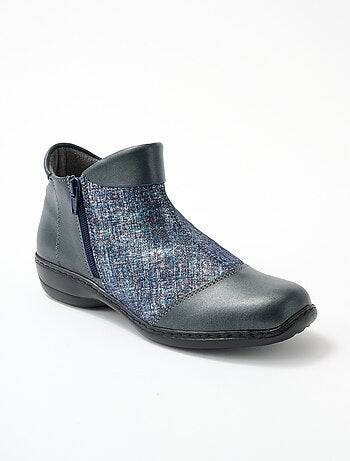 Boots cuir largeur confort double glissière - Afibel