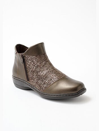 Boots cuir largeur confort double glissière - Afibel