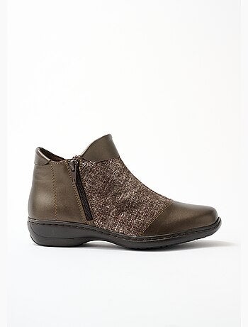 Boots cuir largeur confort double glissière - Afibel