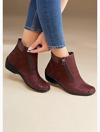 Boots cuir nubuck côtés extensibles - afibel