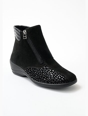 Boots cuir nubuck côtés extensibles - afibel