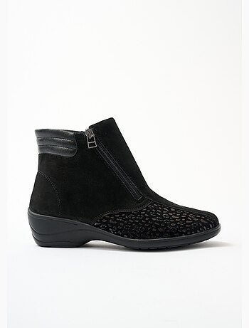 Boots cuir nubuck côtés extensibles - afibel