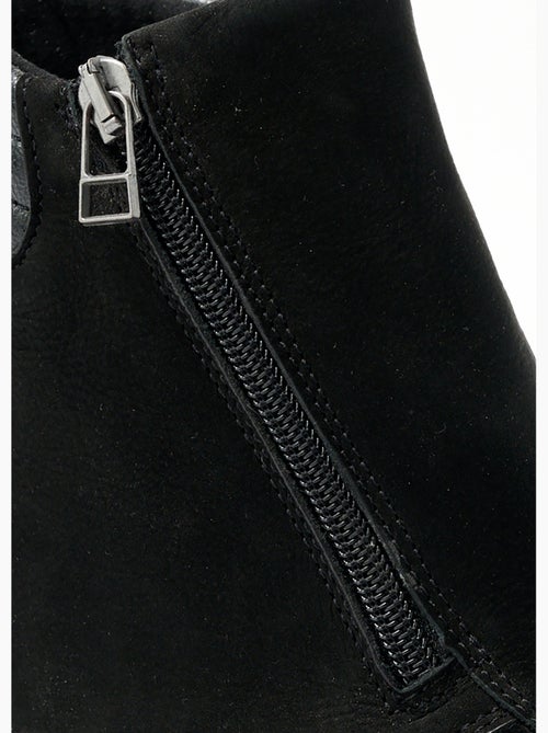 Boots cuir nubuck côtés extensibles - afibel - Kiabi