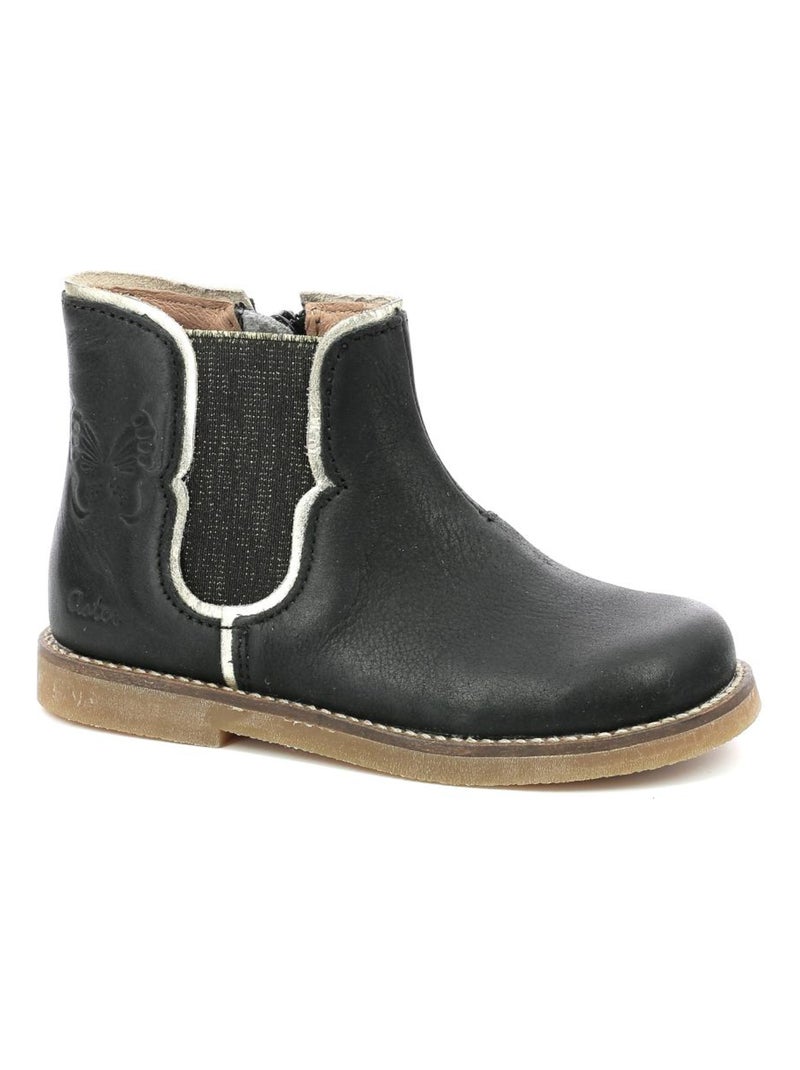 Boots Cuir Sarmille Aster Noir - Kiabi