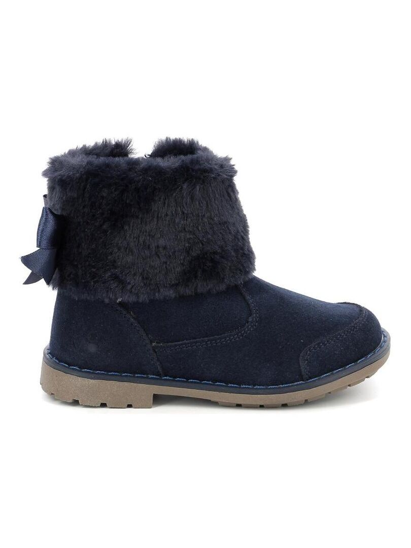 Boots Cuir Stelie Bleu marine - Kiabi