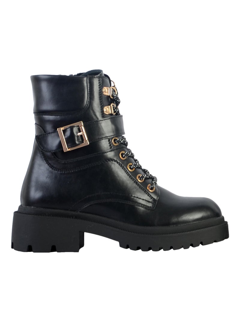 Boots Cuir The Divine Factory Noir - Kiabi