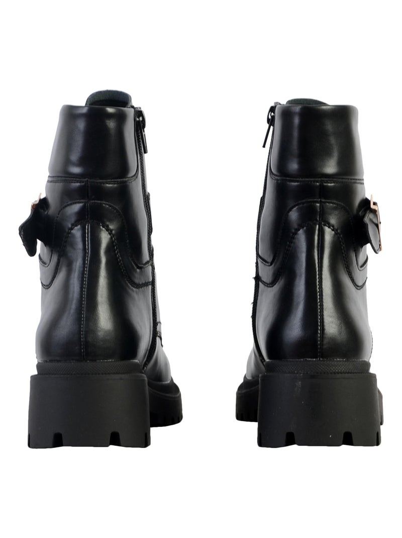 Boots Cuir The Divine Factory Noir - Kiabi