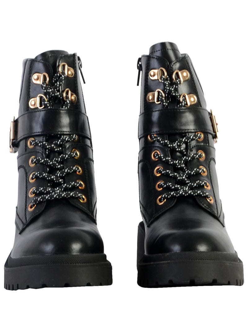 Boots Cuir The Divine Factory Noir - Kiabi