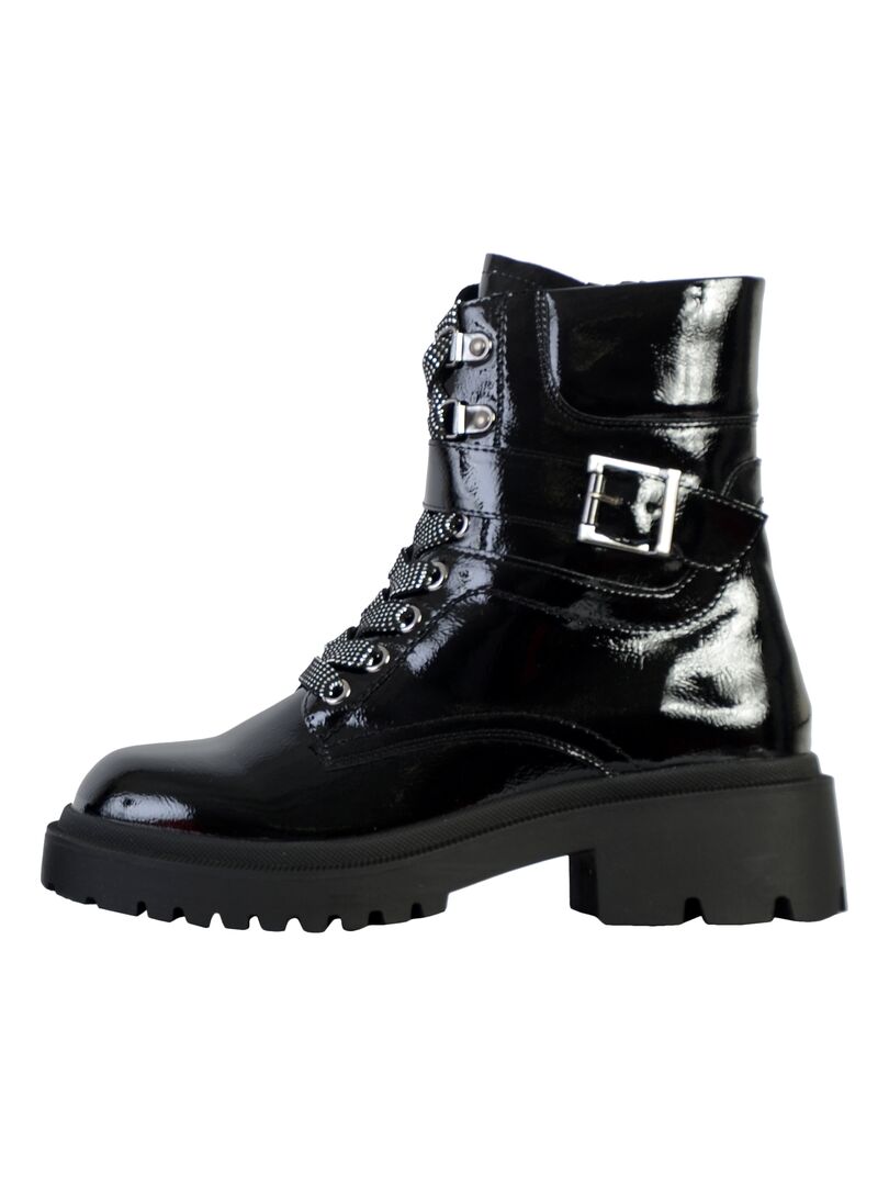 Boots Cuir The Divine Factory Noir - Kiabi