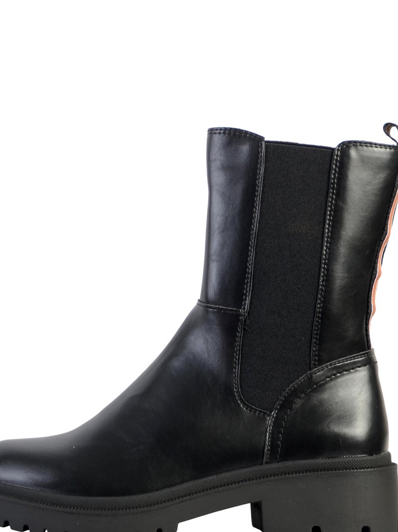 Boots Cuir The Divine Factory Noir - Kiabi