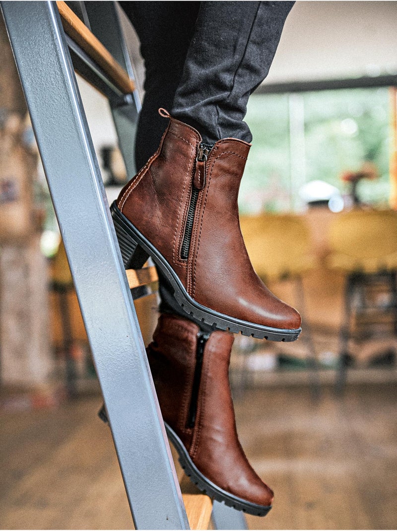 Boots dessus cuir - PEDICONFORT Marron - Kiabi