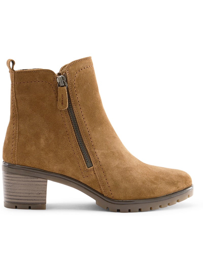 Boots dessus cuir velours - PEDICONFORT Camel - Kiabi