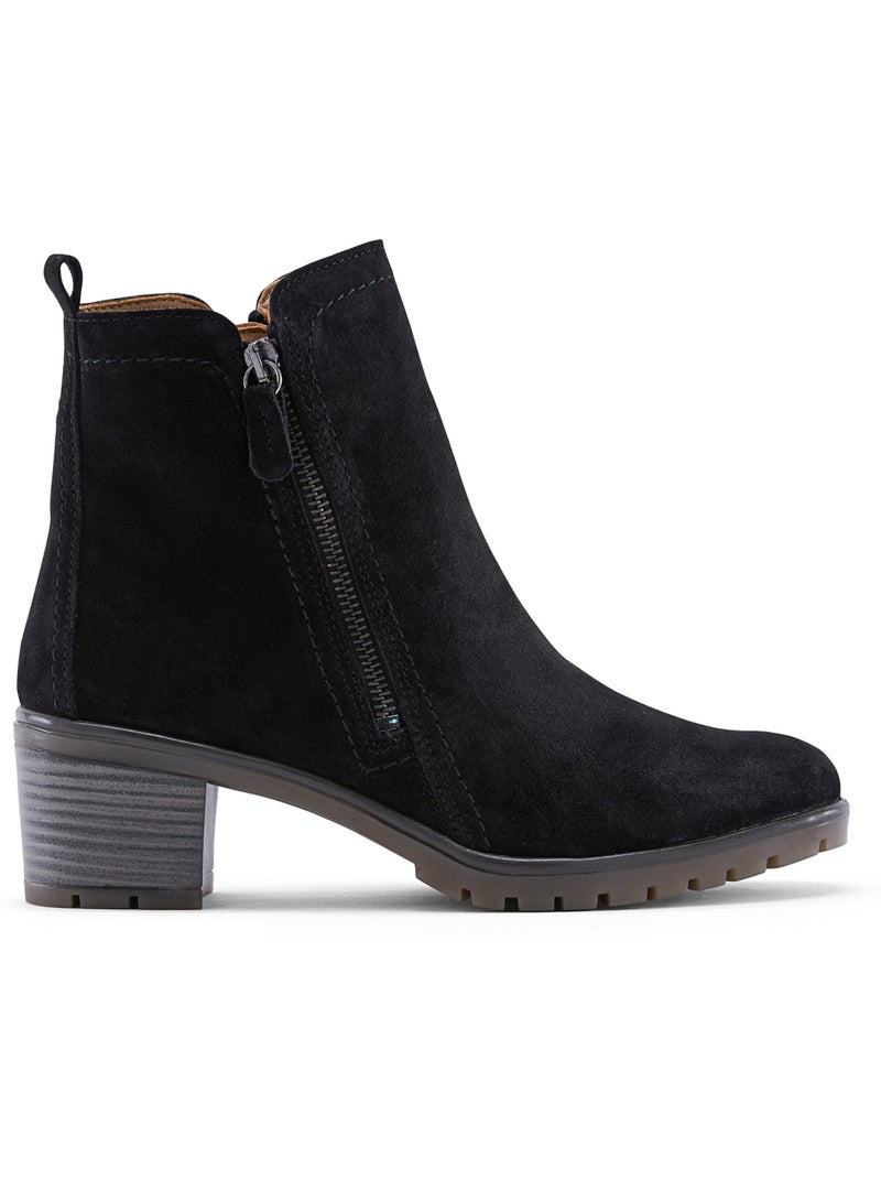 Boots dessus cuir velours - PEDICONFORT Noir Noir - Kiabi