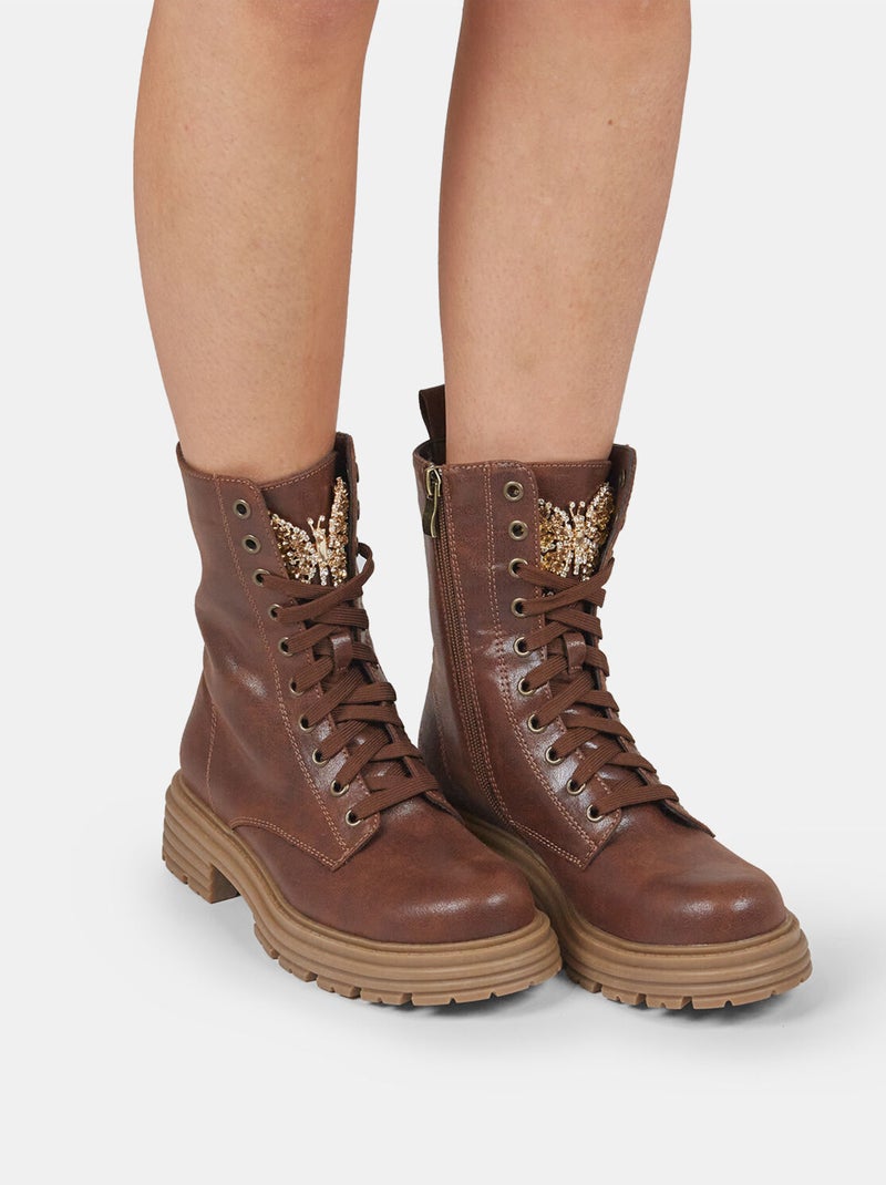 Boots d’hiver avec lacets BATA Marron - Kiabi