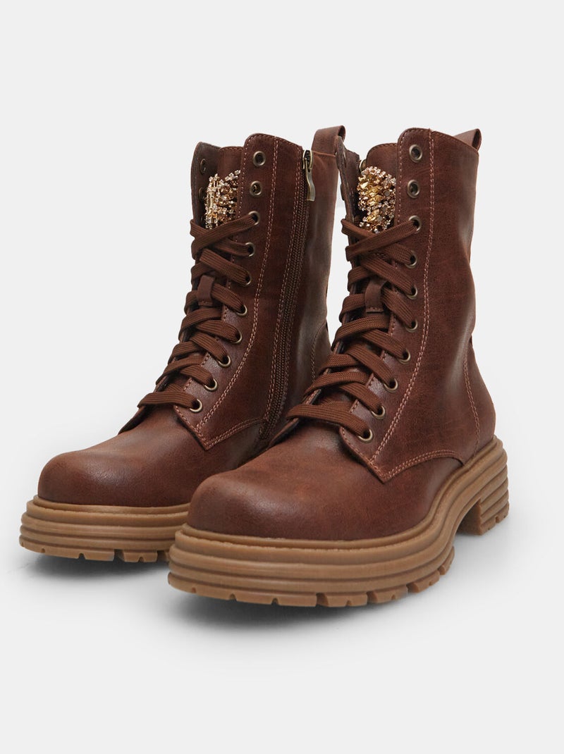 Boots d’hiver avec lacets BATA Marron - Kiabi