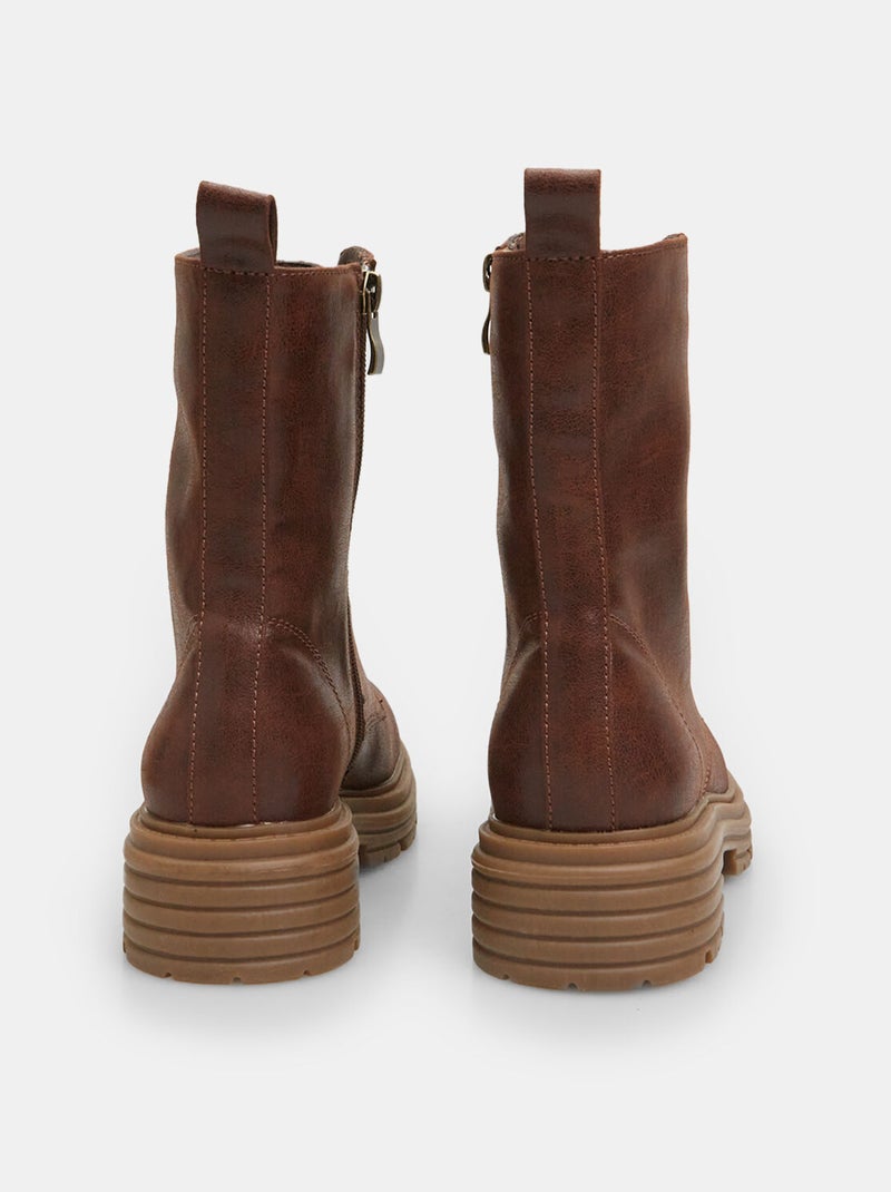 Boots d’hiver avec lacets BATA Marron - Kiabi