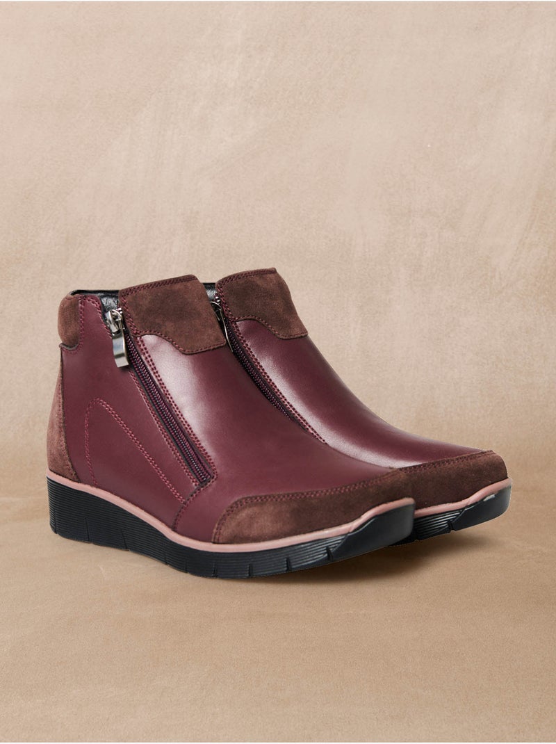 Boots double zip compensées - PEDICONFORT Bordeaux - Kiabi