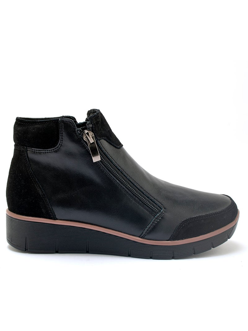 Boots double zip compensées - PEDICONFORT Noir Noir - Kiabi