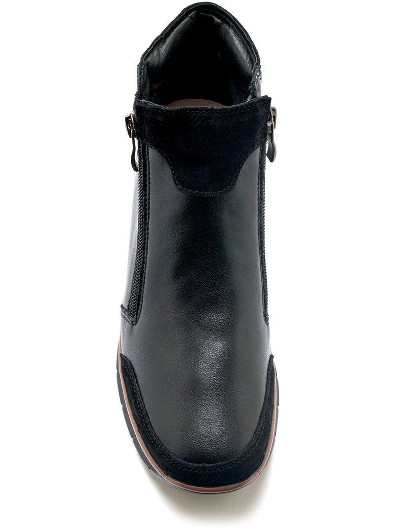 Boots double zip compensées - PEDICONFORT Noir Noir - Kiabi