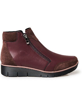 Boots double zip compensées
