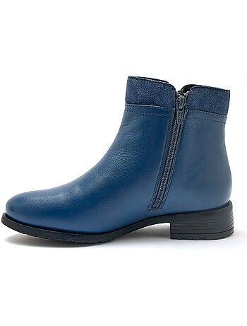 Boots double zip en cuir