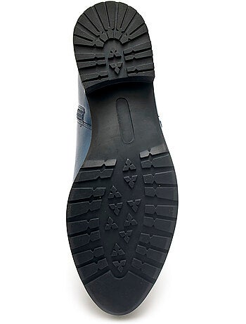 Boots double zip en cuir