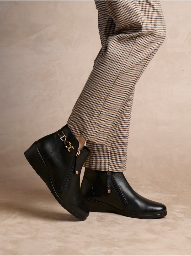 Boots double zip semelle amovible - PEDICONFORT Noir Noir - Kiabi